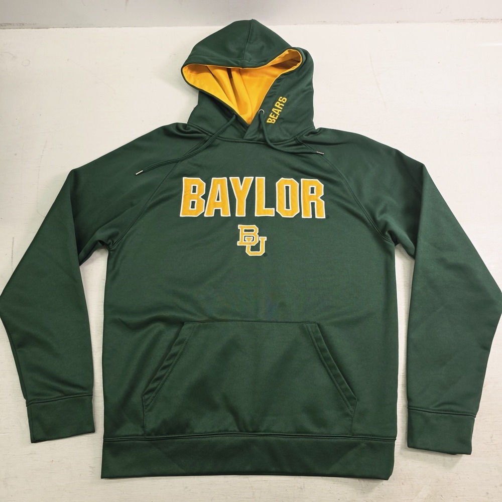 Baylor Bears NCAA Green Embroidered College Colosseum Hoodie Sweatshirt Sz M EUC